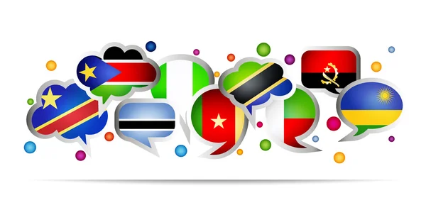 Africa countries bubble speech shapes. Set 3 — Stock Vector