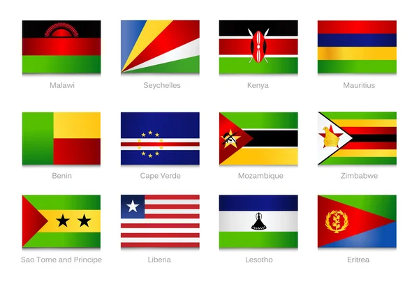 Afrikanska flaggor. Collection del 4 — Stock vektor