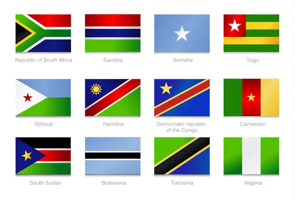 Afrikaanse vlaggen. collectie deel 2 — Stockvector