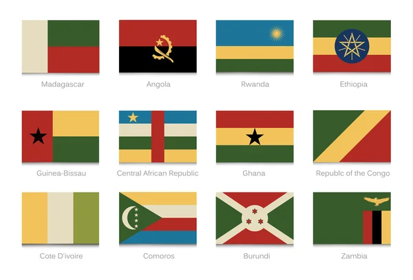 Drapeaux africains. Collecte partie 3 — Image vectorielle