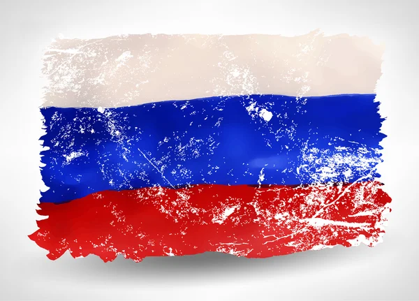 Acuarela dibujada a mano brillante bandera de Rusia con efecto grunge — Vector de stock