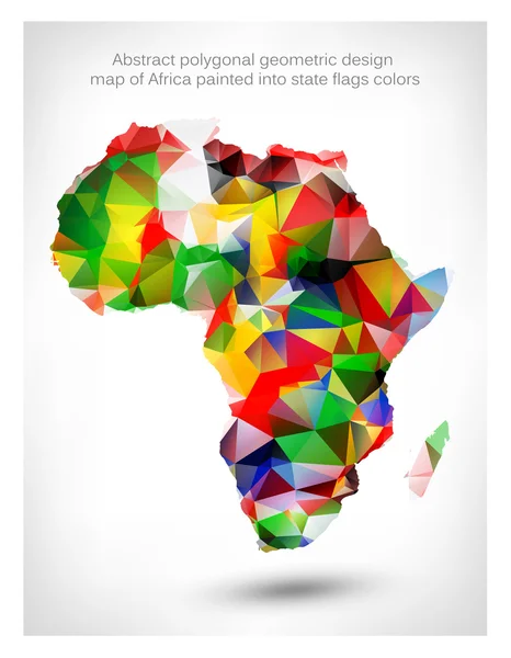 Mapa de diseño geométrico poligonal abstracto de África — Vector de stock