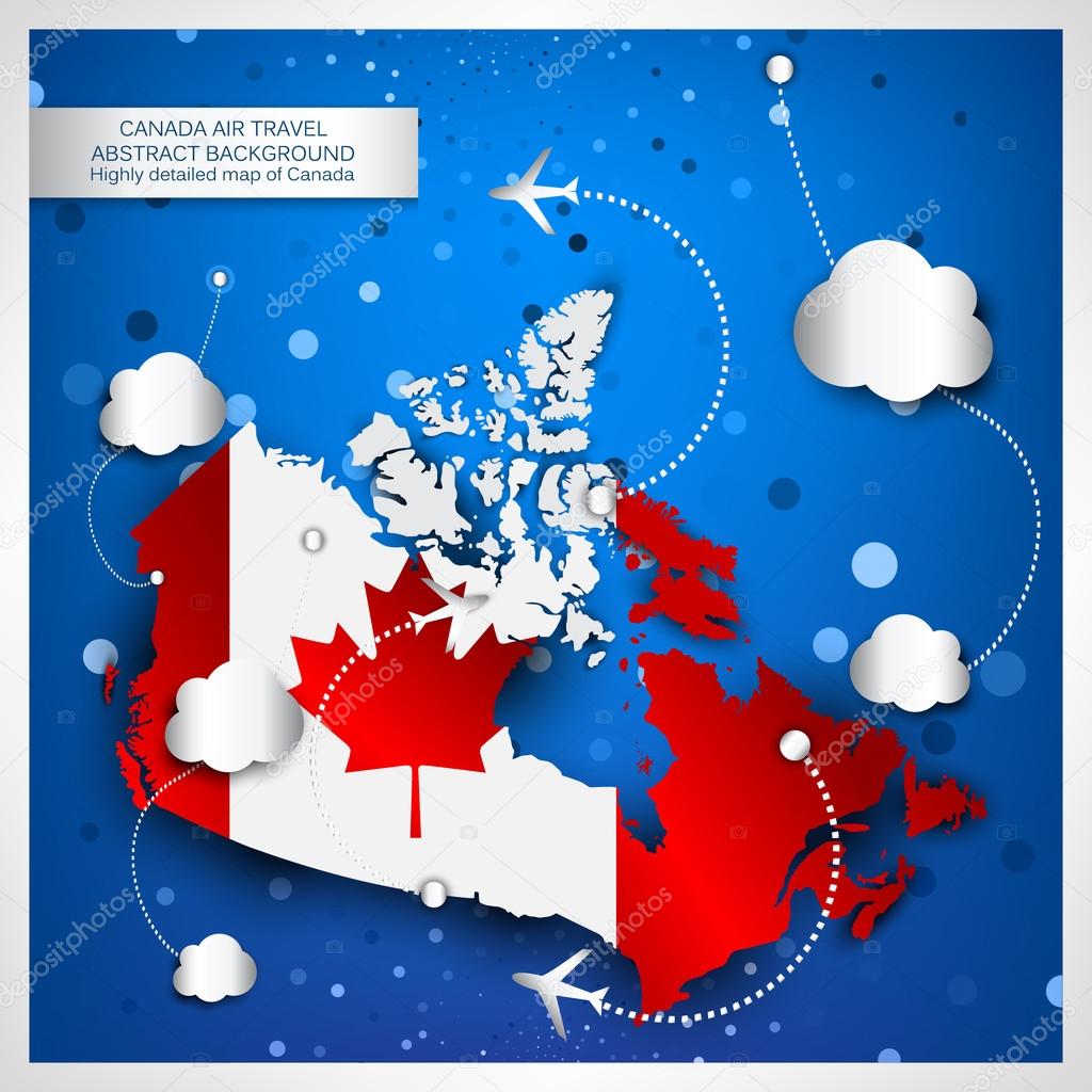 Canada air travel abstract background