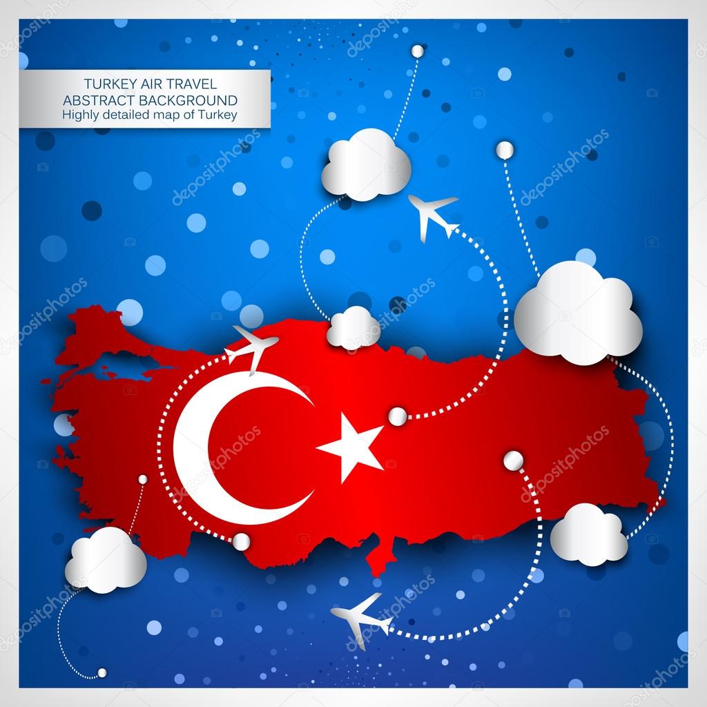 Turkey air travel abstract background