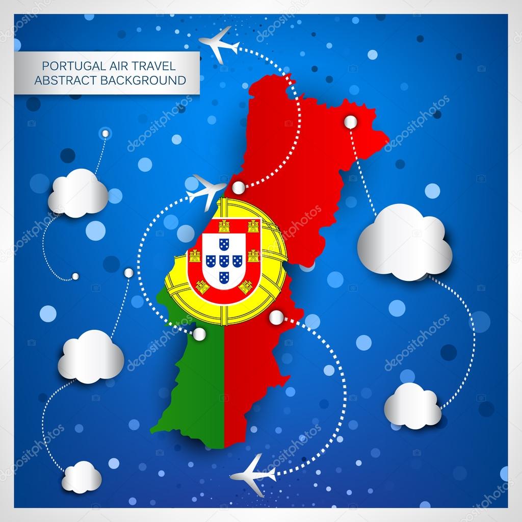 Portugal air travel abstract background