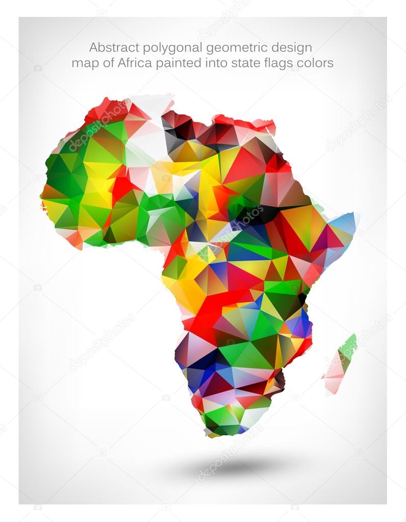 Abstract polygonal geometric design map of Africa