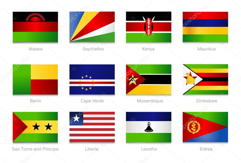 African Flags. Collection part 4