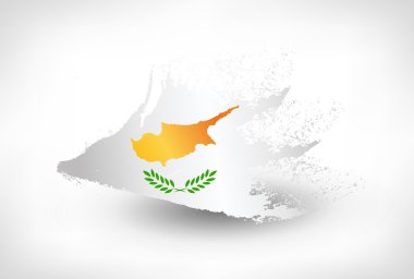 Kıbrıs bayrağı boyalı fırça