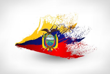 Ekvador bayrağı boyalı fırça