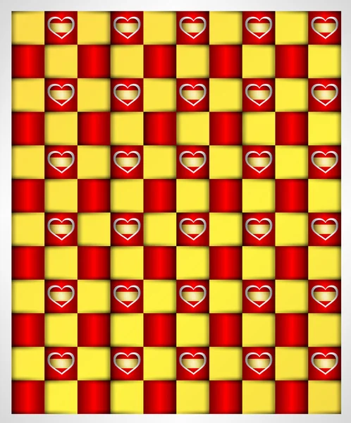 Bloque de mosaico de fondo con una bandera de España brillantes formas del corazón — Archivo Imágenes Vectoriales