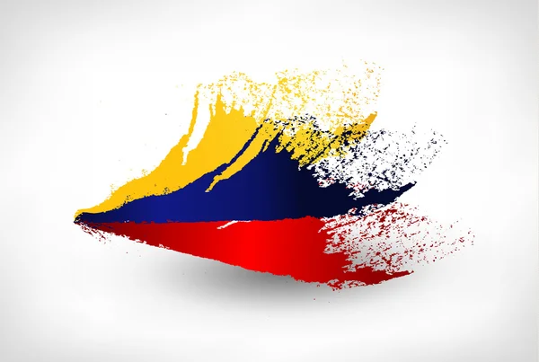 Brosse drapeau peint de la Colombie — Image vectorielle