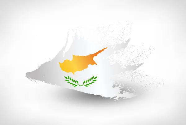 Ecsettel festett Ciprus zászlaja — Stock Vector