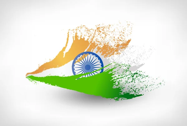 Borstel geschilderd vlag van india — Stockvector