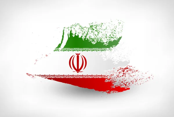 Pędzlem malowane flaga Iranu — Wektor stockowy