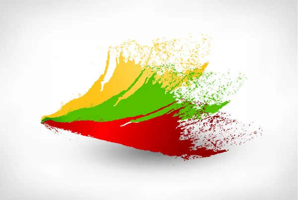 Pinsel bemalte Flagge Litauens — Stockvektor