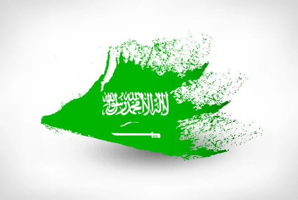 Pincel pintado bandeira da Arábia Saudita — Vetor de Stock