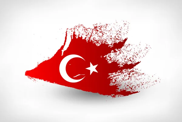 Brush painted flag of Turkey — Stock Vector