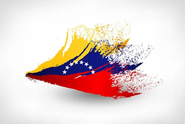 Borstel geschilderd vlag van venezuela — Stockvector