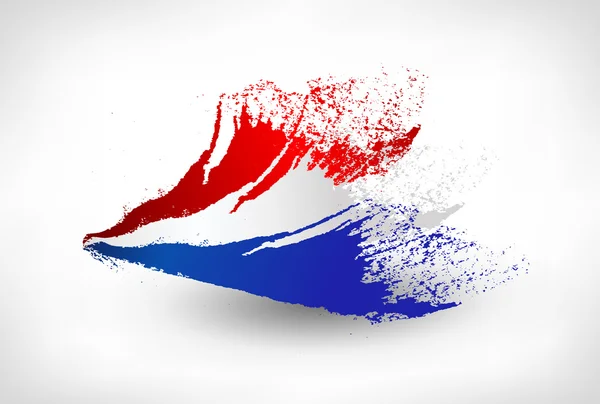 Pincel pintado bandera de Holanda — Vector de stock