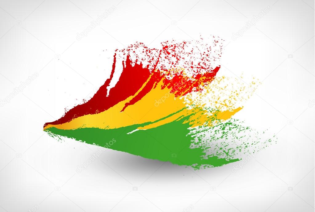 Brush painted flag of Bolivia
