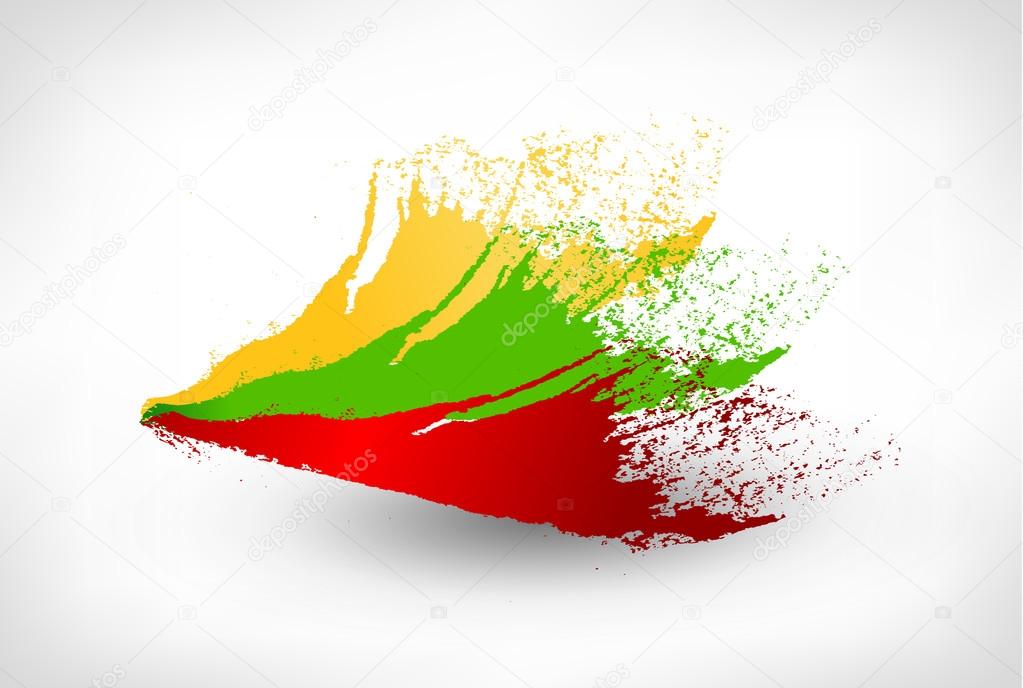 Brush painted flag of Lithuania