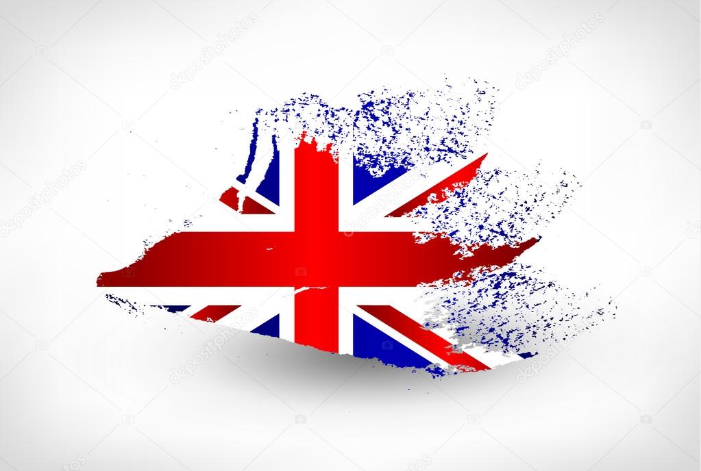 Brush painted flag of the United Kingdom