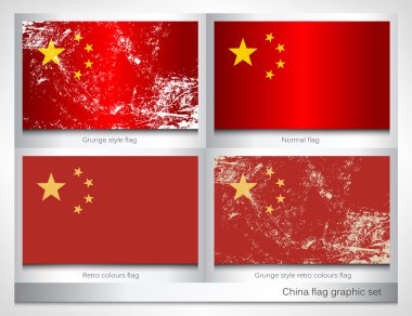 China flag graphic set