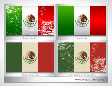 Mexico flag graphic set