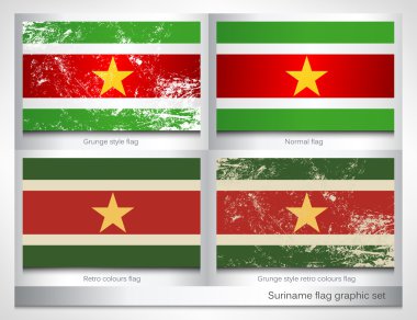 Suriname flag graphic set