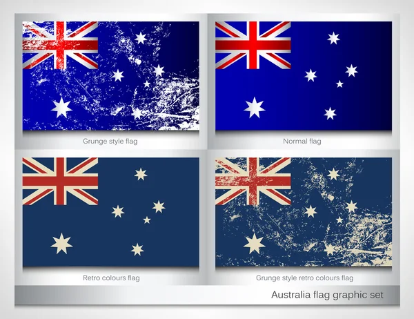 Australia flag graphic set — Stok Vektör