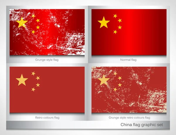 China flag graphic set — ストックベクタ