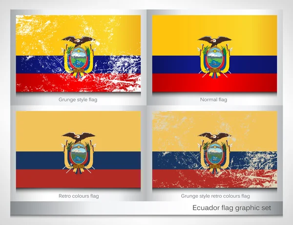 Ecuador flag graphic set — Stock Vector