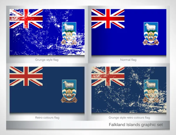 Falkland Islands flag graphic set — Stok Vektör