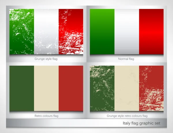 Italy flag graphic set — Stock vektor