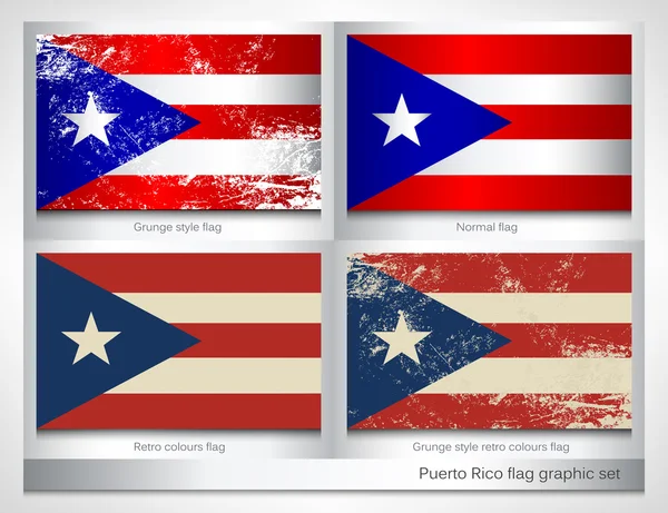 Puerto Rico bandera gráfico conjunto — Vector de stock