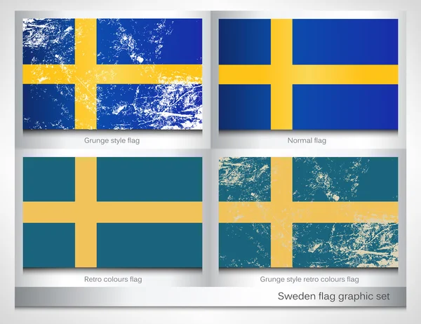 Ensemble graphique drapeau Suède — Image vectorielle