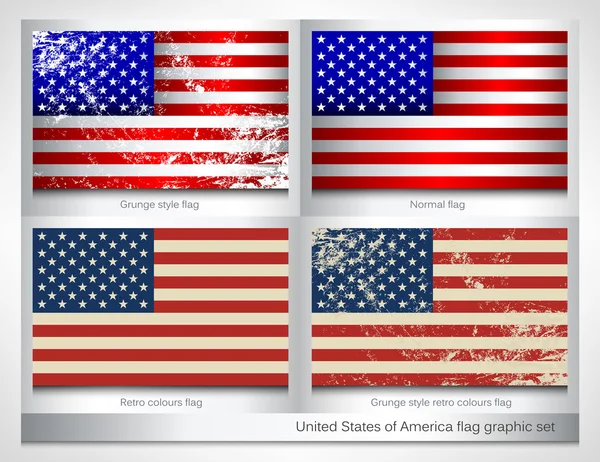 Estados Unidos bandera gráfico conjunto — Vector de stock