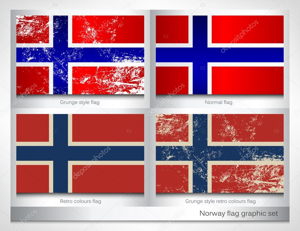 Norway flag graphic set