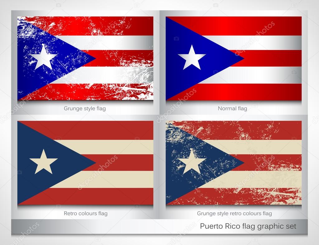 Puerto Rico flag graphic set