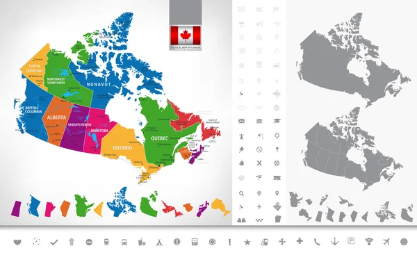 Политическая карта Канады — стоковый вектор