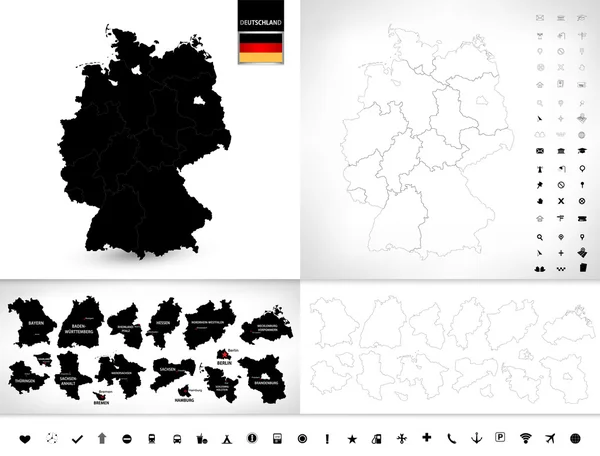 Blank map of Germany — Stock Vector