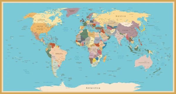 Mapa del mundo Vintage — Vector de stock