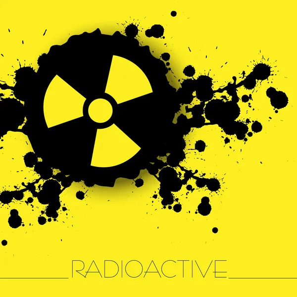 Fondo de alerta de peligro de radiación — Vector de stock