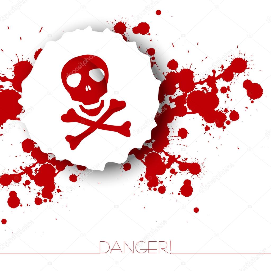 Danger warning background.Red and white