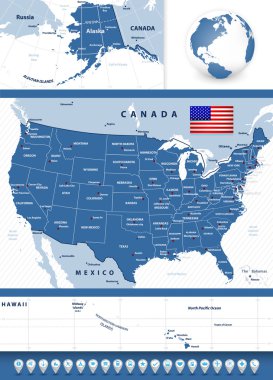 ABD harita ile hareket simgeleri