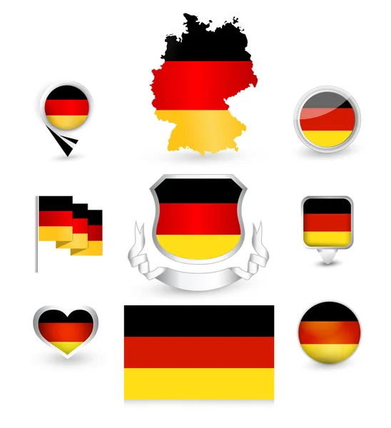Németország-zászló gyűjtemény — Stock Vector