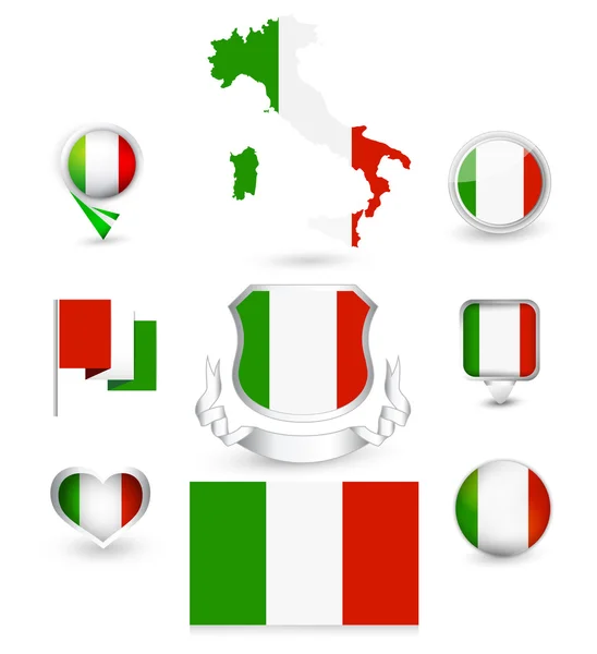 Italië vlag collectie — Stockvector
