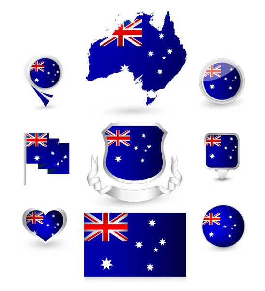 Colección Bandera de Australia — Vector de stock