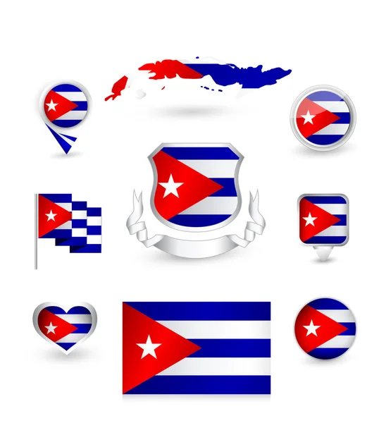 Collection de drapeaux de Cuba — Image vectorielle