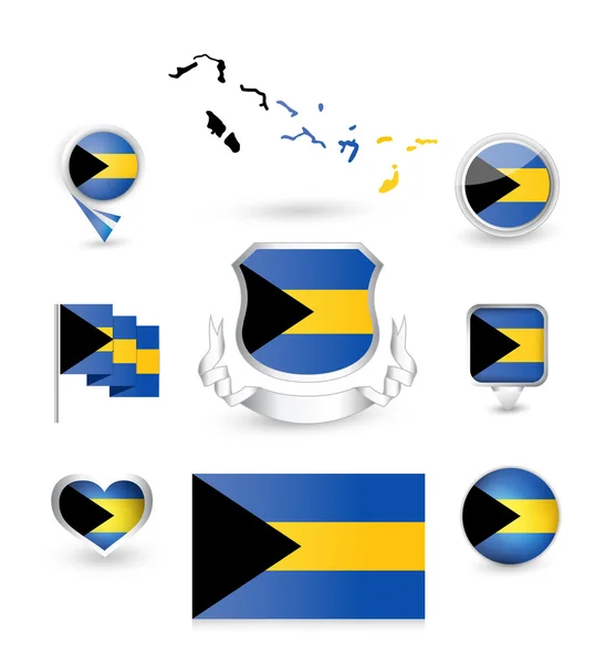 Collezione Bahamas Flag — Vettoriale Stock